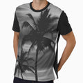 Palm trees silhouette black and grey by WAMTEES