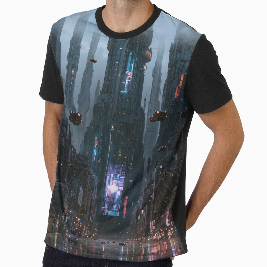 Neon Megacity Rain – Futuristic Cyberpunk Skyline by SynthRaccoon