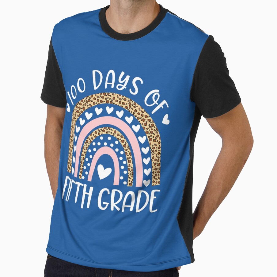 100 Days of School For Fifth Grade Teacher Rainbow Leopard by KevinorNorris