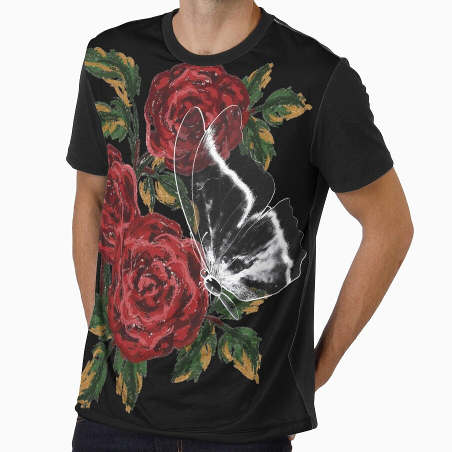 Rose & Butterfly black by MiyahDesign