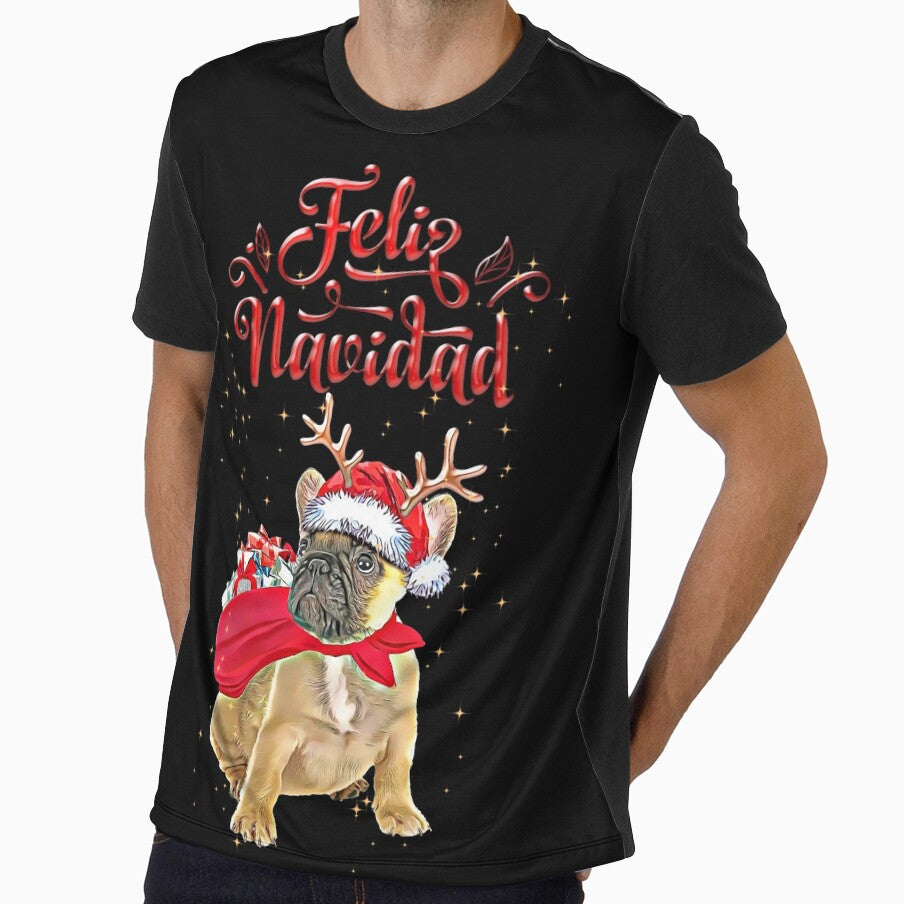 Feliz Navidad and French Bulldog Christmas gifts, for nativity day by Collagedream