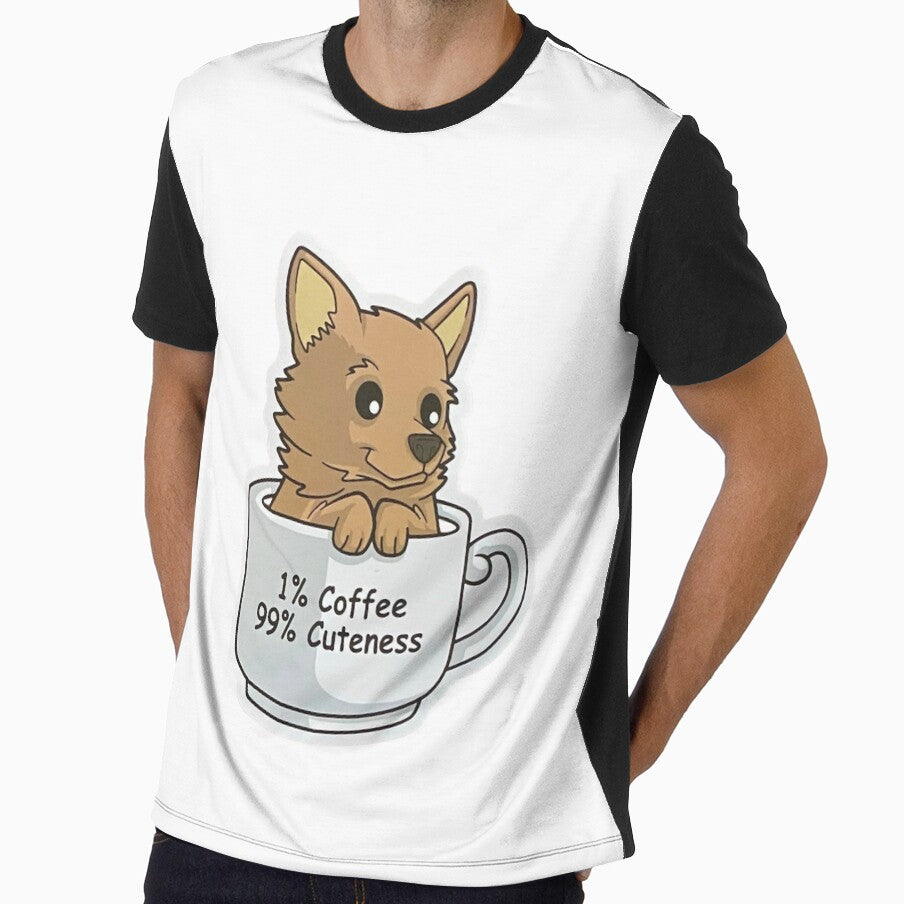 Cute Dog Coffee Lover 1% Coffee 99% Cuteness Funny Puppy Mug Design by ZYNORAworld