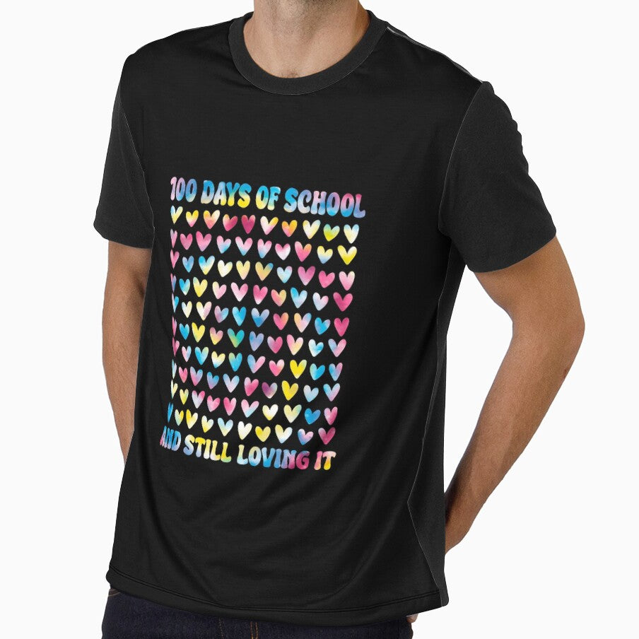 100 Days of School Tie Dye 100 Hearts Love by BobbyGifts
