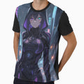 Hooded Cyberpunk Girl in Neon City Anime Sci-Fi Night Rain by Element Horizon Studio