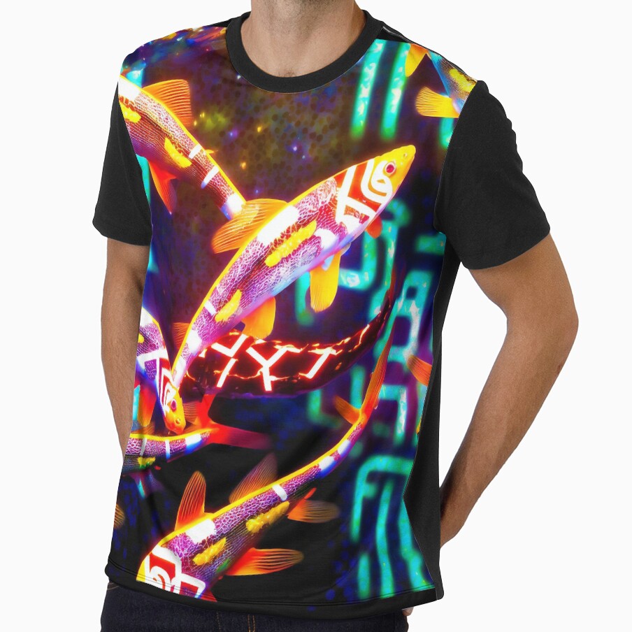 Cyberpunk Neon City Koi 1 by moonbaseone