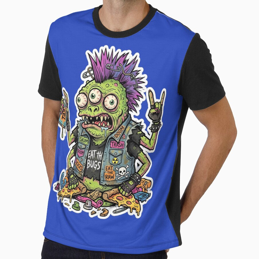 Punk Zombie Monster Sticker | Weird Horror Cartoon | Gothic Graffiti Art | Halloween Creepy Creature | Alternative Punk Rock Design by Bhaskar Digital Art