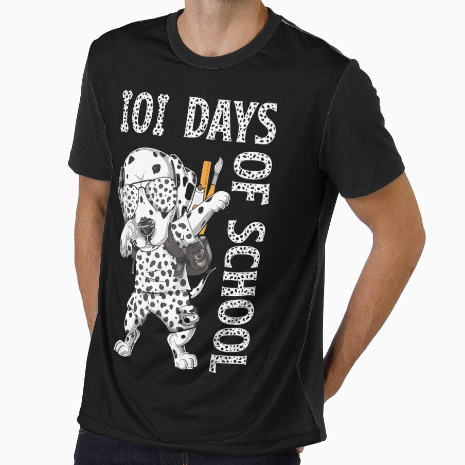 101 Days School Dabbing Dalmatian Dog Teachers Kids T-Shirt by Egyptian king ⭐⭐⭐⭐⭐