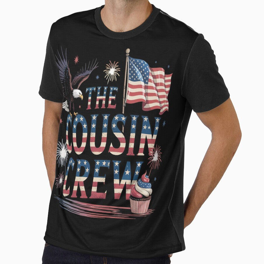 Cousin Crew 4th of July Matching Family Patriotic USA Flag by FluoroWave