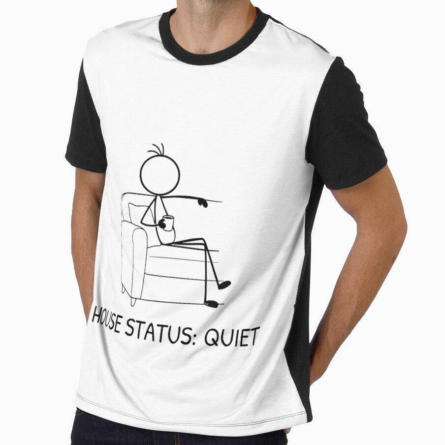 Funny Quiet House Dad Shirt | House Status Quiet | Parent Humor Coffee Lover by Pebl-Co