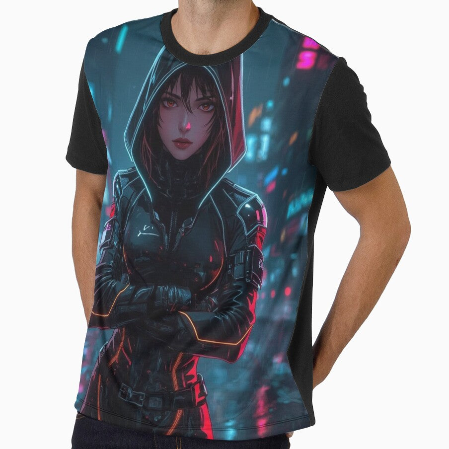Neon Night Operative Cyberpunk Female Assassin in Futuristic City by Element Horizon Studio