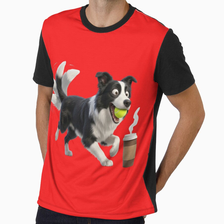 Funny Border Collie Unlimited Energy Caffeine Humor by CoffeeAndChao