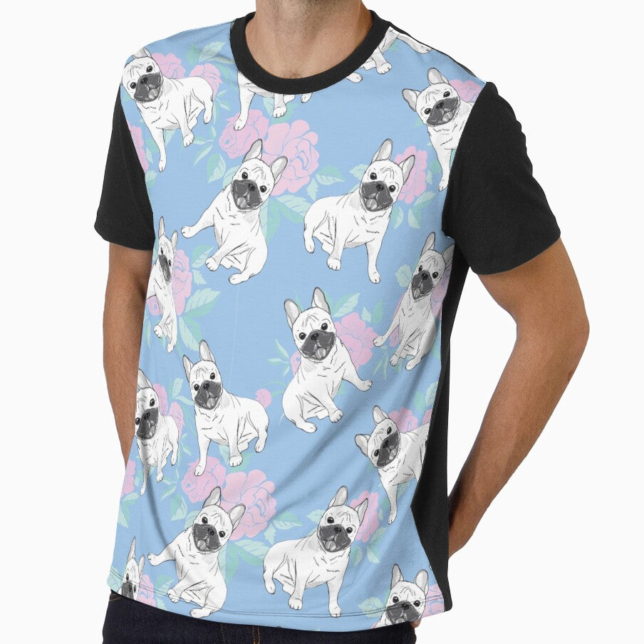 French Bulldog Rose Flowers by givemedogs