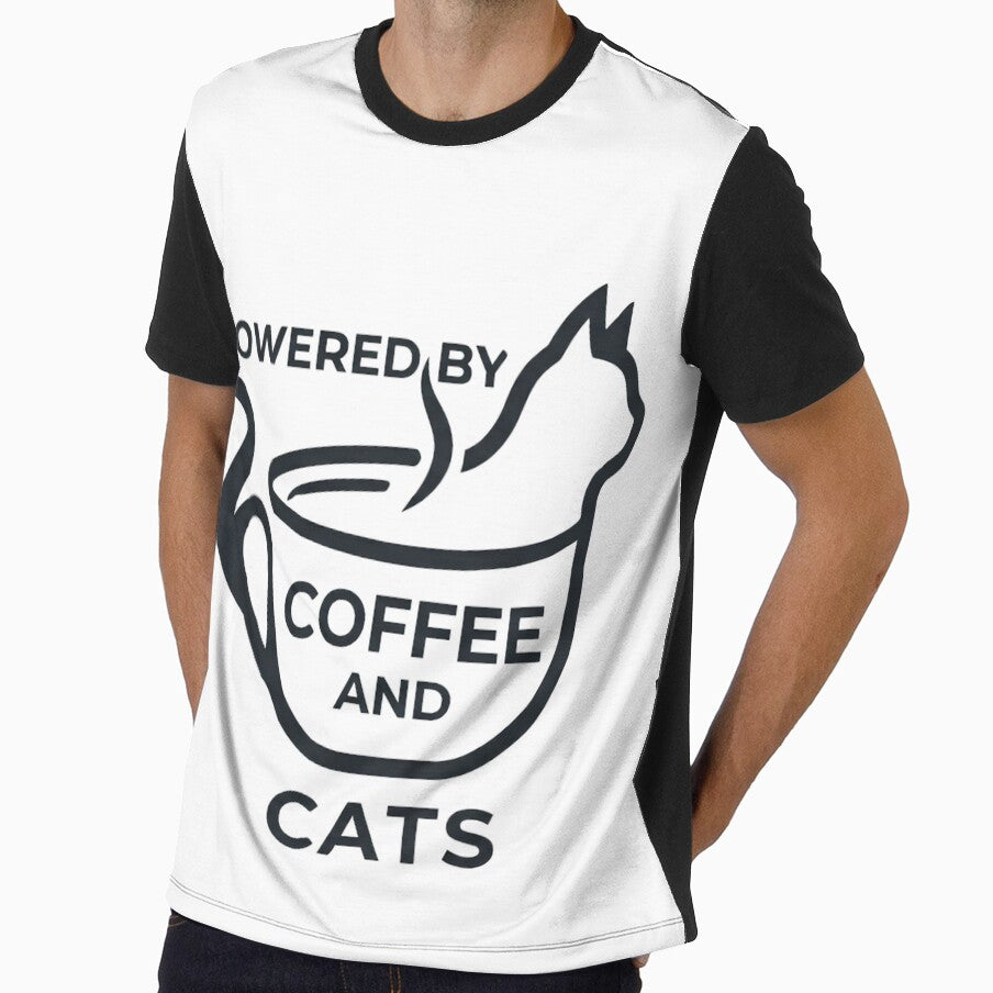Powered By Coffee and Cats - Minimalist Cute Cat Lover Design by mimouna00