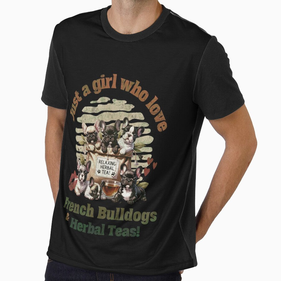 Copy of Just girl who love French bulldogs and herbal Tea! cute pet, Frenchie lovers or owners, dog lovers by Collagedream