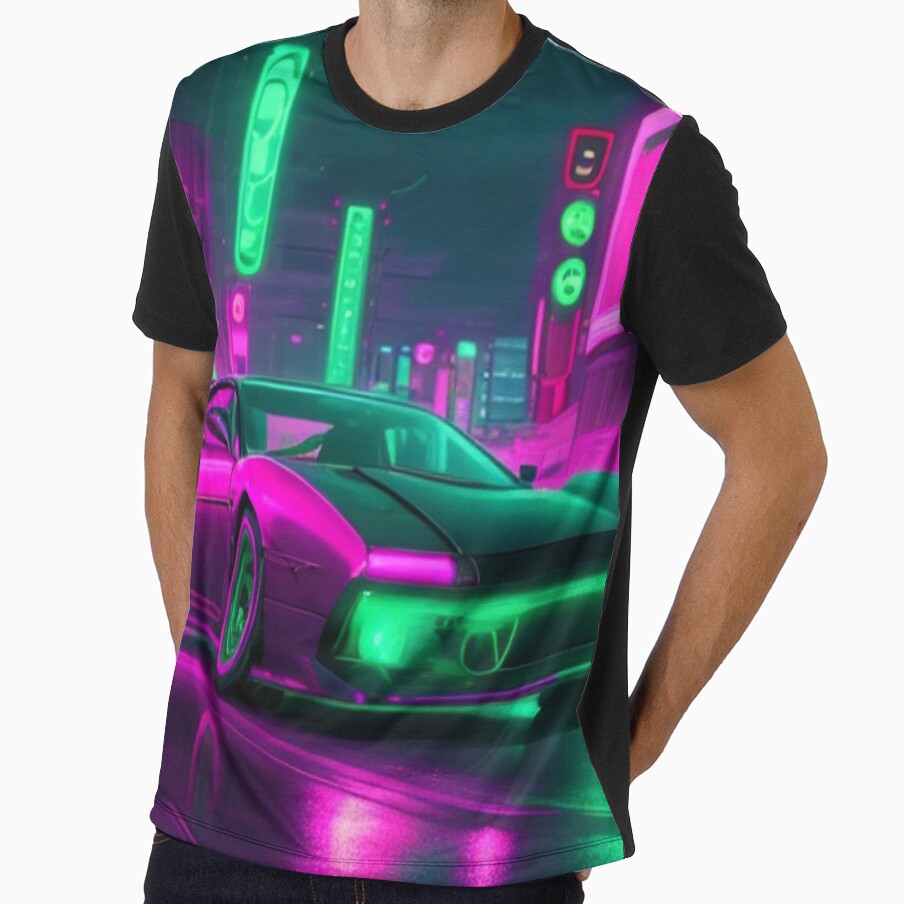 Retro - futuristic neon car by mikaws