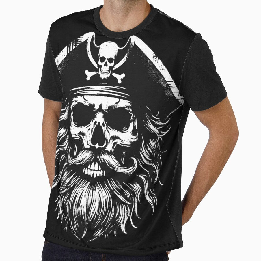 Dark Art Skull Pirates Captain with Hat Marine Grunge Vintage Tattoo by MORSPECTIVE