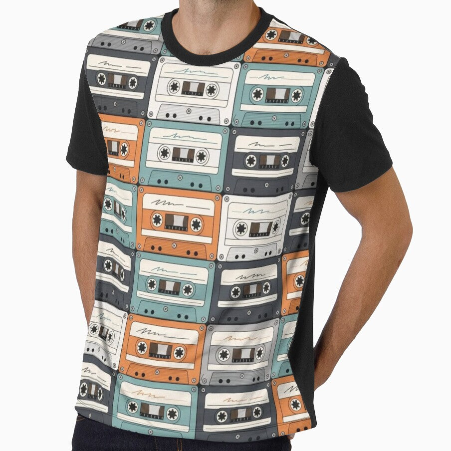 Cassette Tape Patterns | Retro Mixtape Shell Grid Art by NominalSystems