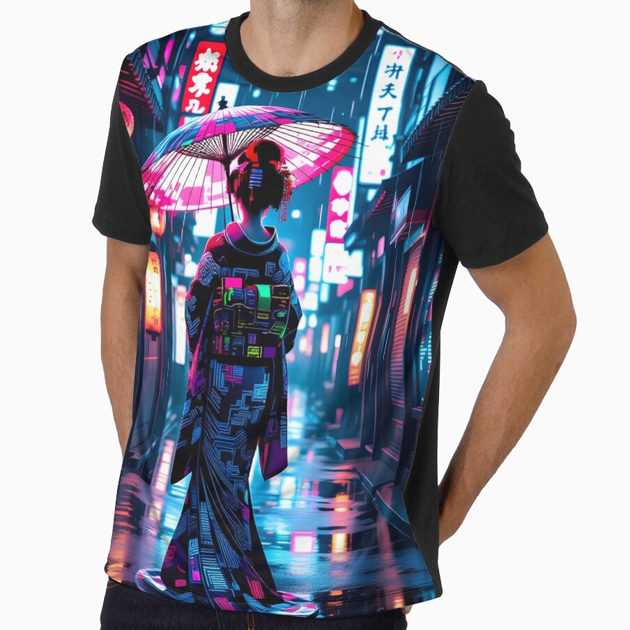 Neon Rain Geisha by Paper Punch