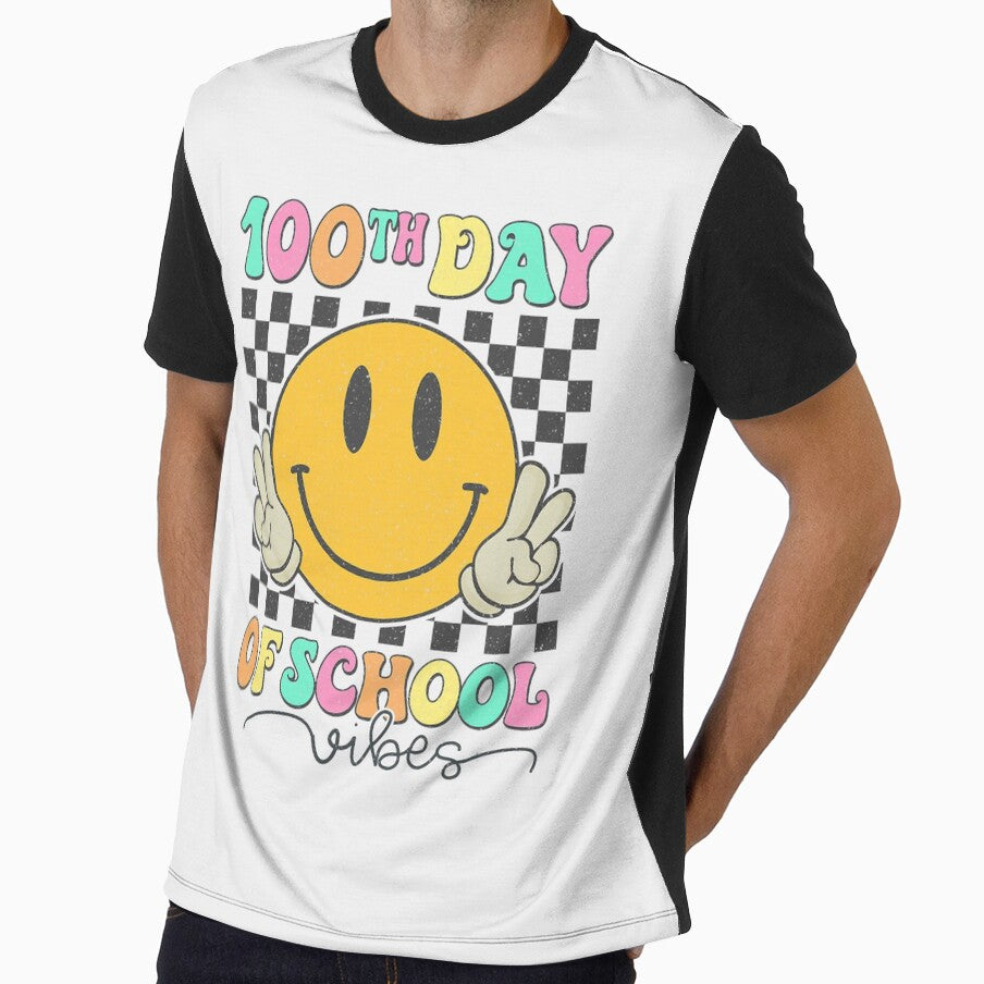 100th Day of School Vibes Cute Smile Face 100 Days of School by KevinorNorris