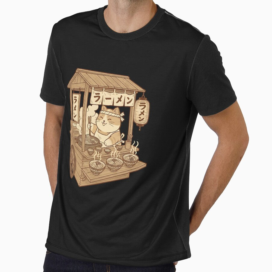 Vintage Chonky Cat Ramen Noodle Lover Harajuku Manga by TalalosART