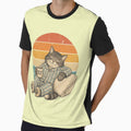 Coffee First Sleepy Cat Vintage Retro Pajama Design | Cute Lazy Cat Lover Gift by Zenvique Art