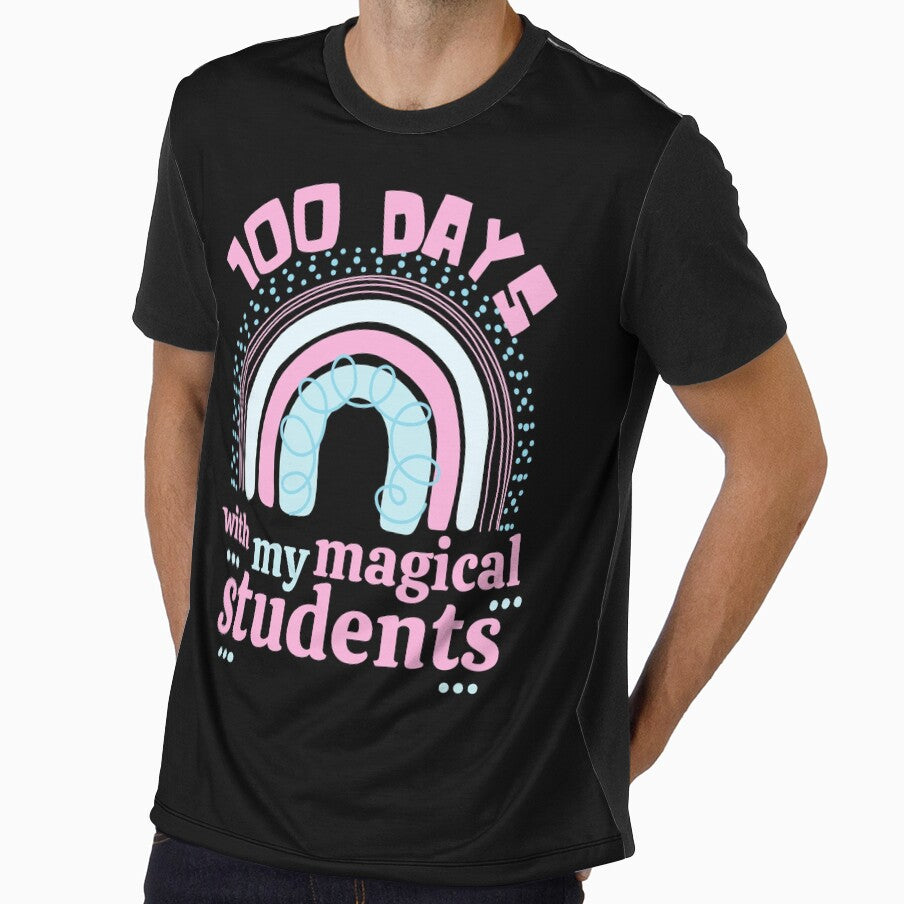 100 days of school rainbow teacher design by reka88