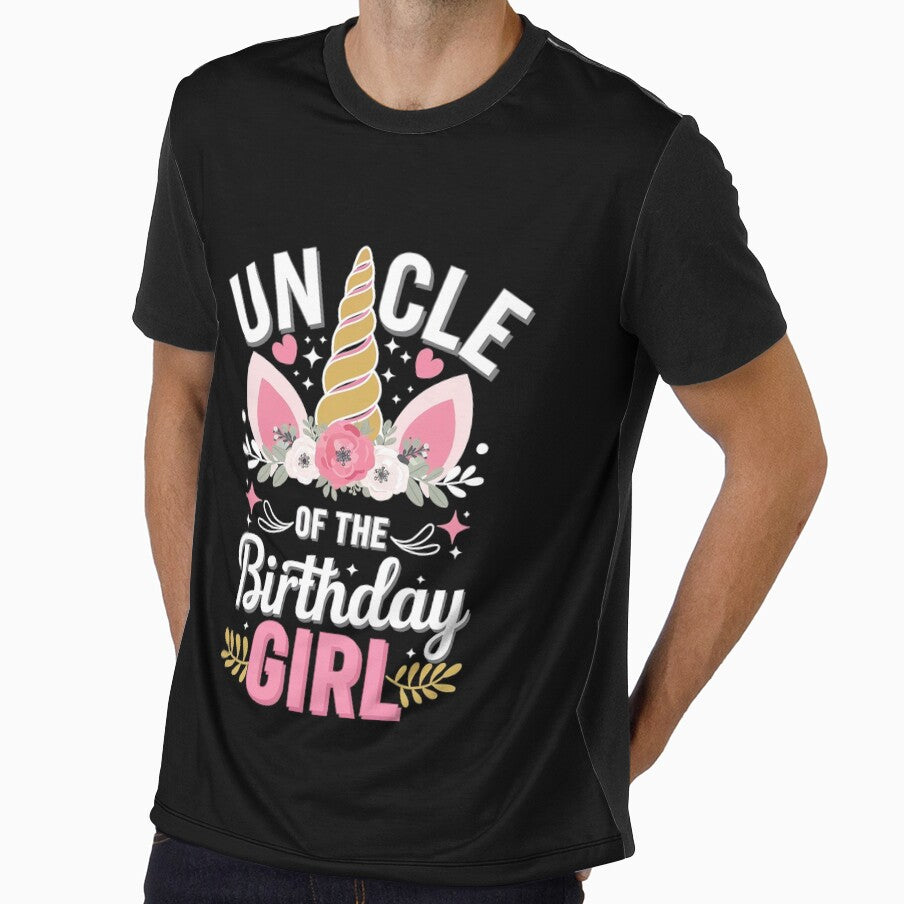 Uncle of the birthday girl matching family unicorn party by EllinoKlemo