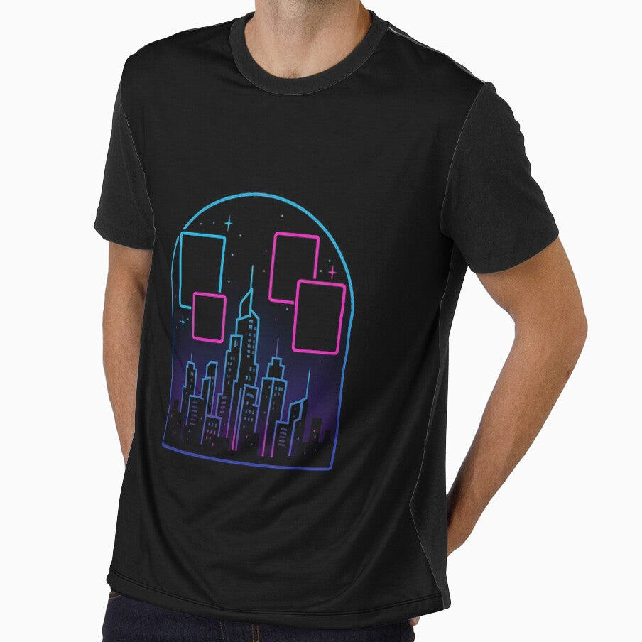 Skyline of Holograms – Futuristic Neon Cityscape by AddictiveDesign