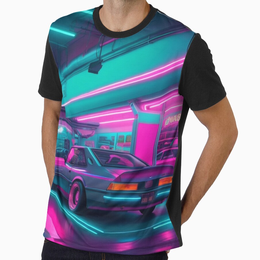 Neon city, car garage by mikaws