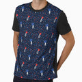 Red and Blue Floral Doodle Pattern by mrhighsky