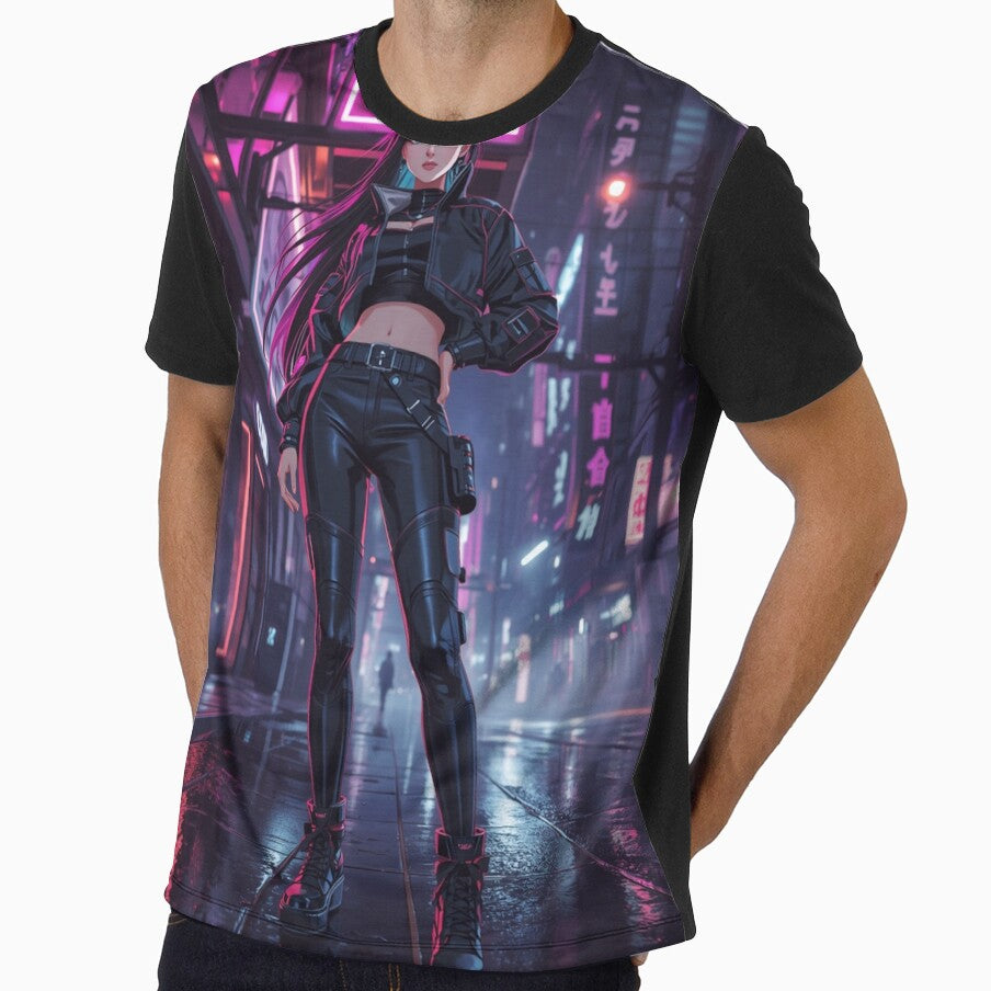 Neon Alley Runner Cyberpunk Anime Girl in Futuristic City by Element Horizon Studio