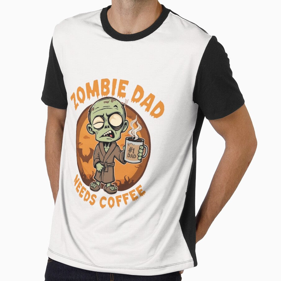 Zombie Dad Needs Coffee - Funny Halloween Dad Life - Spooky Morning Father Gift by wellie-chic