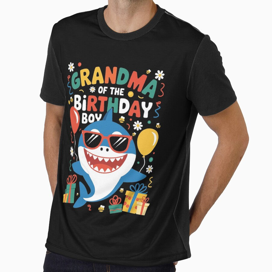 Grandma of the Birthday Boy Family Matching Party Shark 23 by FadeOfThrone