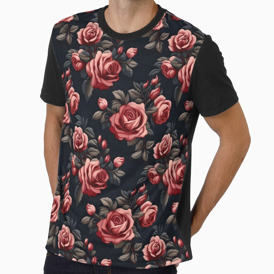 Red roses | Flower embroidery pattern | Floral pattern for women | All over flower pattern 2 by Yaremchuk