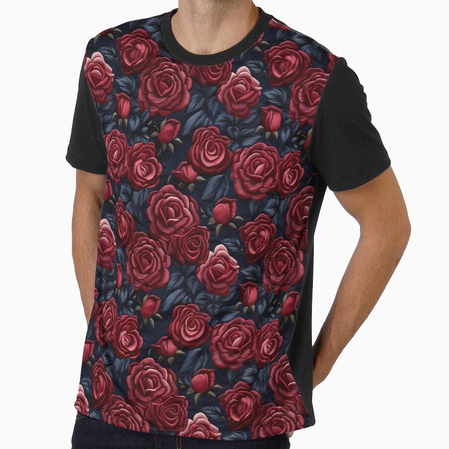 Red roses | Flower embroidery pattern | Floral pattern for women | All over flower pattern 3 by Yaremchuk