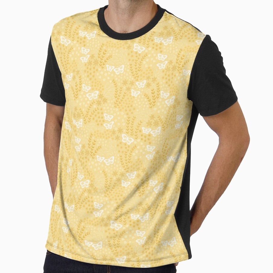 Ditsy Butterfly Floral - yellow by jenuinedesigns