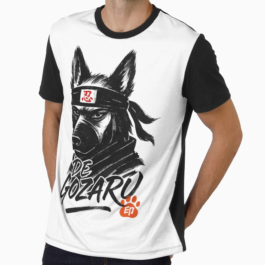 Sumi-e Ninja German Shepherd | Japanese Ink Brush Wolfdog | Type B by koyuki-works