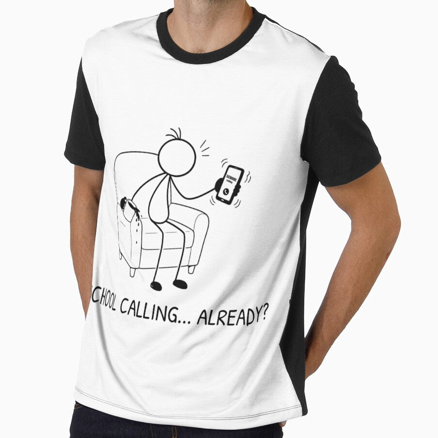 Funny School Calling Dad Shirt | Back to School Parent Humor | School Morning Coffee Shirt by Pebl-Co