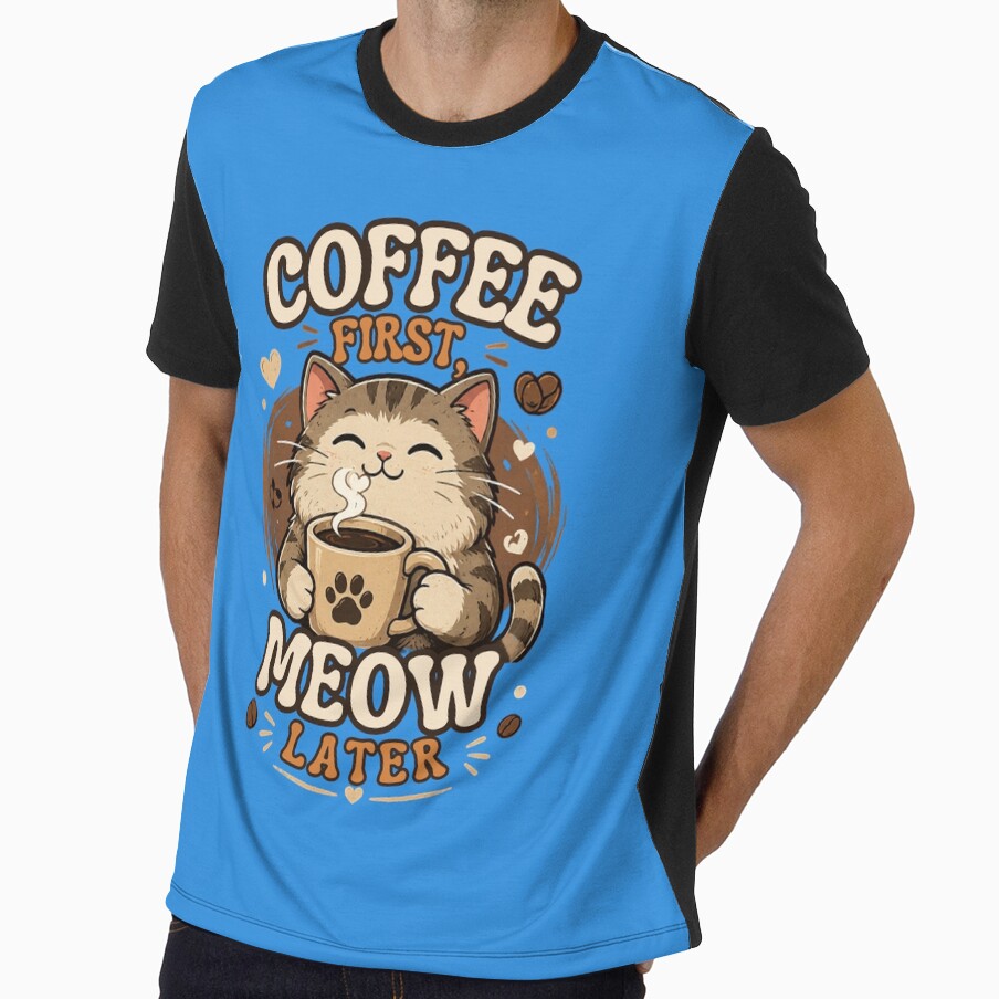 Coffee First Meow Later - Funny Cat Lover by muhammadkhafidh