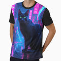 Cyberpunk Neon Cat in Tokyo Rain by FredyDesignHub
