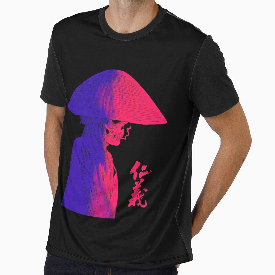 Vaporwave Japanese Urban Samurai Skull by OWLvision33