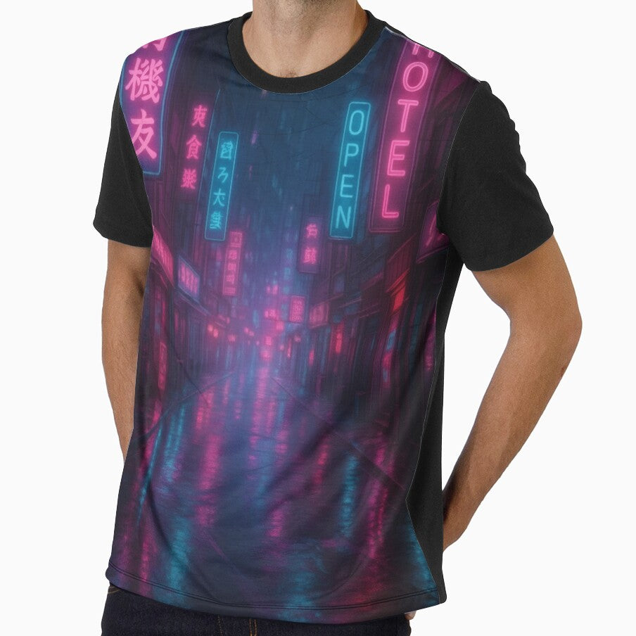 Neon Cyberpunk Alley – Futuristic City Street at Night by Visualynx
