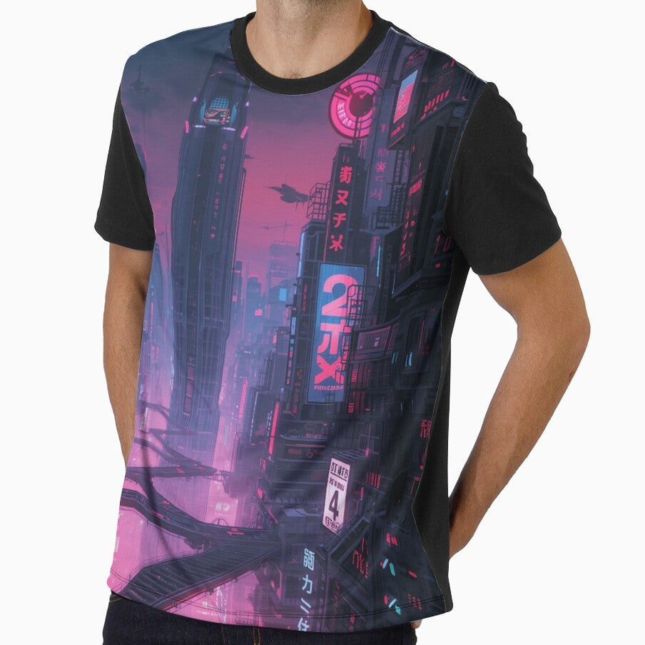 Neon Cyberpunk City – Y2K Futuristic Asian Cityscape2 by Gadet100