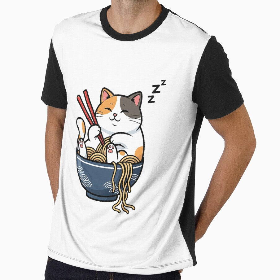 Cute Anime Merch Cat Design Japanese Ramen Noodle Clothes by cawtoon
