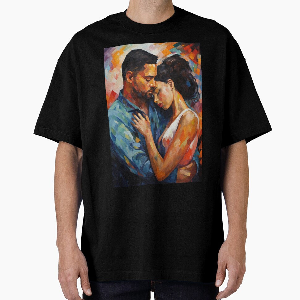 Loving couple in painted style - greeting card  |  Valentines, Anniversary, Romance, Love by OddCorro