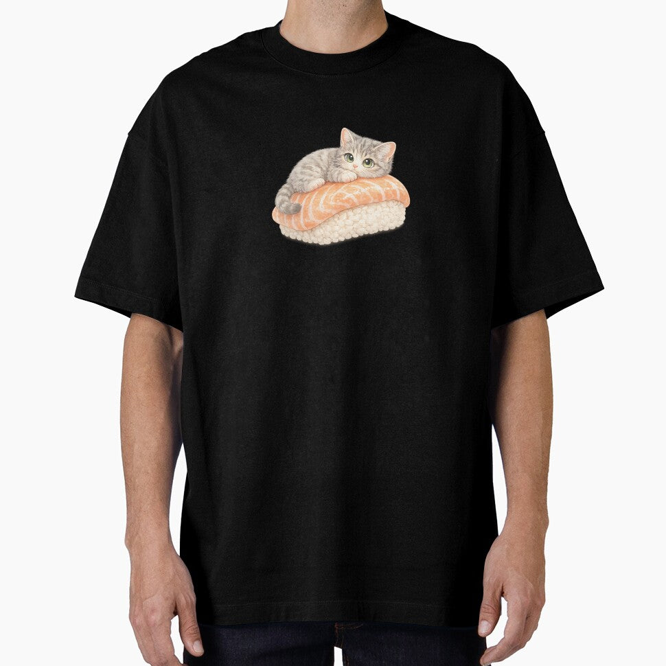 Cute Cat on Salmon Nigiri by CozyMeowLab