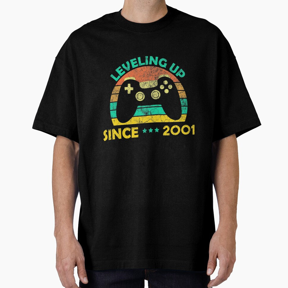 Born In 2001, Leveling Up Since 2001 Gamers Birthday Wedding Gift by Wadia Hamda