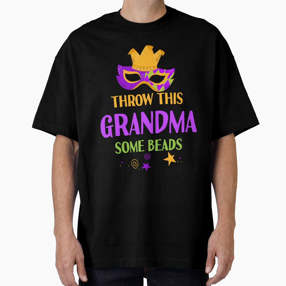 Throw This Grandma Some Beads Funny Mask Mardi Gras Costume Gift by TMelonShop