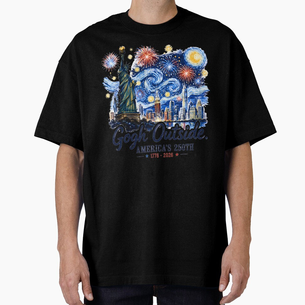 Gogh Outside Americas 250th Anniversary Starry Night Statue Of Liberty by AnnDesignStudio