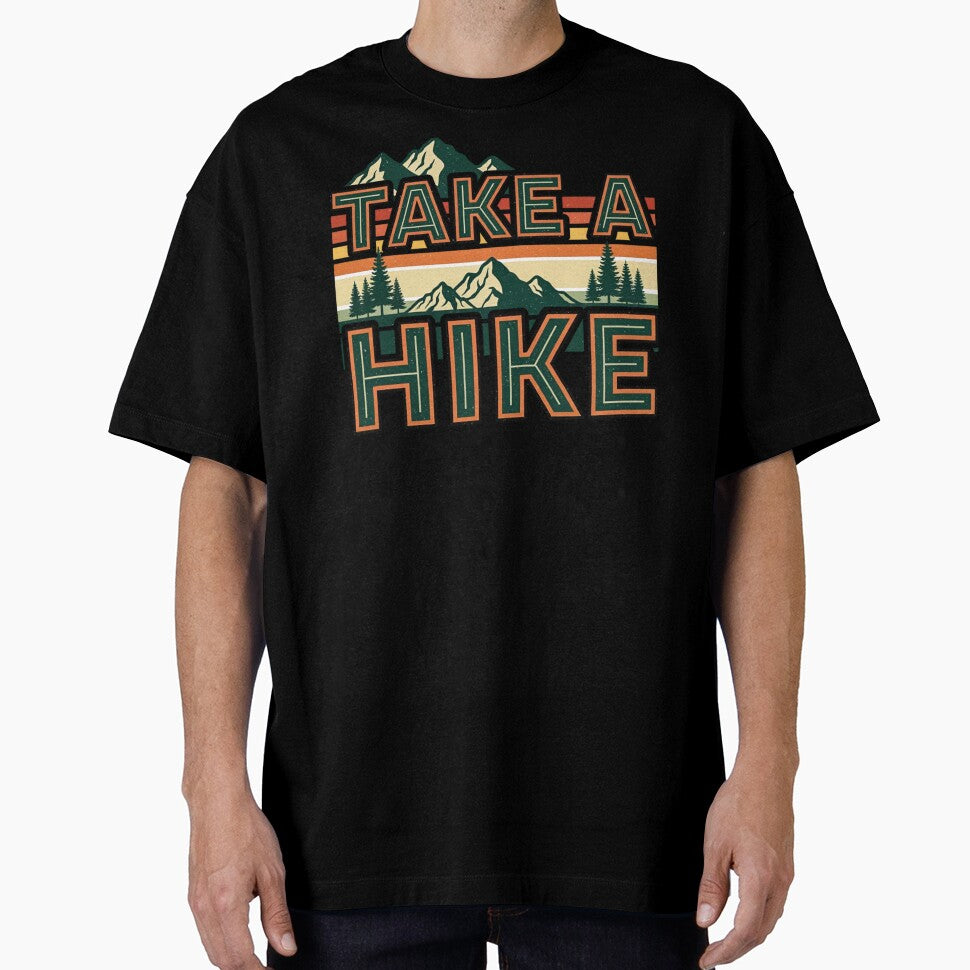Take a Hike Retro Mountain T-Shirt Vintage Hiking Outdoor Adventure Design by SaDesign99